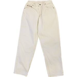 Womens Vintage Jeans Lee Mom Size 12P Petite 31x27 White Brown Stitching Denim